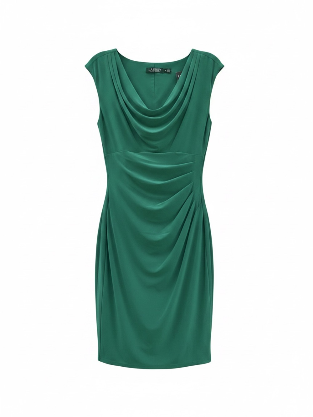 Ralph Lauren Drapped Neck Slimming Cocktail Party Dress, 8 NWT